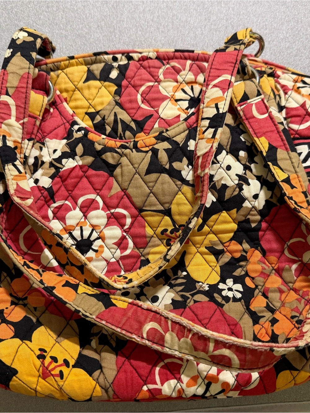 Vera Bradley Glenna Tote Bittersweet Retired Floral Quilted Shoulder Bag Purse